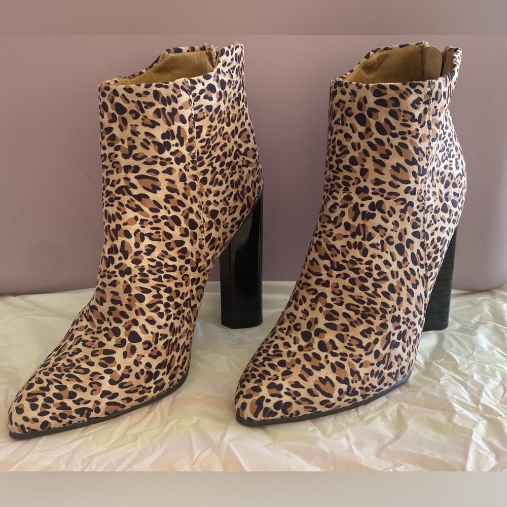Leopard Print Ankle Boots